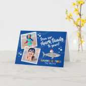 かわいいクリスマスサメ カード (黄色い花)