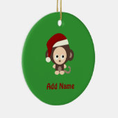 かわいいクリスマスサル セラミックオーナメント (右)