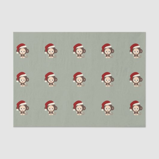 かわいいクリスマスサル 薄葉紙 (正面)