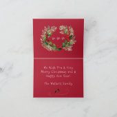 かわいいクリスマスサンタと家族の名前 カード (内部)