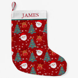 かわいいクリスマスサンタのトナカイパーソナライズされたの名前 スモールクリスマスストッキング