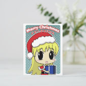 かわいいクリスマスサンタガール シーズンポストカード (スタンド正面)