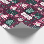 かわいいクリスマスサンタクロースのパターン ラッピングペーパー (角)
