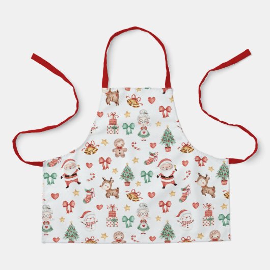 かわいいクリスマスサンタジンジャーマンルドルフ エプロン (正面)