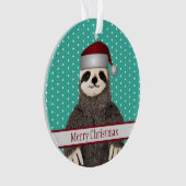 かわいいクリスマスサンタスロスのかわいい子どもの動物  オーナメント (正面)