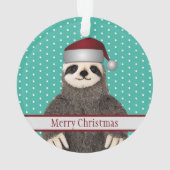 かわいいクリスマスサンタスロスのかわいい子どもの動物  オーナメント (裏面)