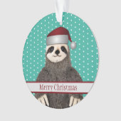 かわいいクリスマスサンタスロスのかわいい子どもの動物  オーナメント (正面)