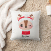 かわいいクリスマスサンタトナカイの頭 クッション (ブランケット)