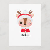 かわいいクリスマスサンタトナカイの頭 ポストカード (正面)