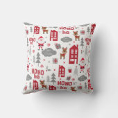 かわいいクリスマスサンタトナカイ冬の休日 クッション (裏面)