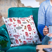 かわいいクリスマスサンタトナカイ冬の休日 クッション