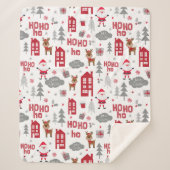 かわいいクリスマスサンタトナカイ冬の休日 シェルパブランケット (正面)