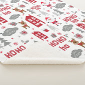 かわいいクリスマスサンタトナカイ冬の休日 シェルパブランケット (3/4)