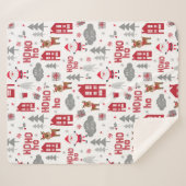 かわいいクリスマスサンタトナカイ冬の休日 シェルパブランケット (正面(横))