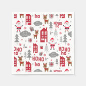 かわいいクリスマスサンタトナカイ冬の休日 スタンダードカクテルナプキン (正面)