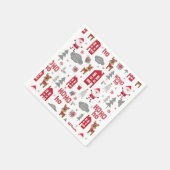 かわいいクリスマスサンタトナカイ冬の休日 スタンダードカクテルナプキン (角)