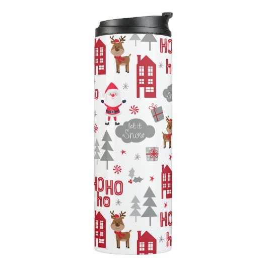 かわいいクリスマスサンタトナカイ冬の休日 タンブラー (回転左)