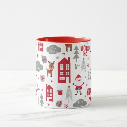 かわいいクリスマスサンタトナカイ冬の休日 マグカップ