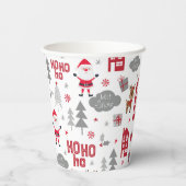 かわいいクリスマスサンタトナカイ冬の休日 紙コップ (裏面)