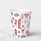 かわいいクリスマスサンタトナカイ冬の休日 紙コップ (右)