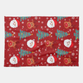 かわいいクリスマスサンタトナカイ キッチンタオル (横)