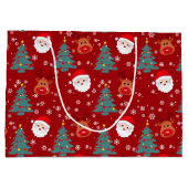 かわいいクリスマスサンタトナカイ |クリスマス ラージペーパーバッグ (裏面)