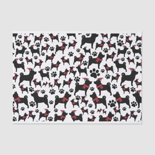 かわいいクリスマスサンタドッグ 薄葉紙 (正面)