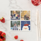 かわいいクリスマスサンタファミリーフォトコラージュホリデー スタンダードカクテルナプキン (インサイチュ)