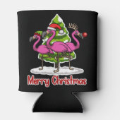 かわいいクリスマスサンタフラミンゴクリスマスプレゼント 缶クーラー (裏面)