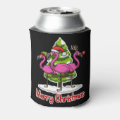 かわいいクリスマスサンタフラミンゴクリスマスプレゼント 缶クーラー (缶裏面)