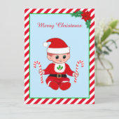 かわいいクリスマスサンタベイビーエルフとキャンディケイン (スタンド正面)