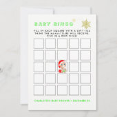 かわいいクリスマスサンタベビーベビーシャワービンゴゲーム 招待状 (正面)