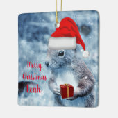 かわいいクリスマスサンタリス セラミックオーナメント (左)