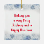 かわいいクリスマスサンタリス セラミックオーナメント (裏面)