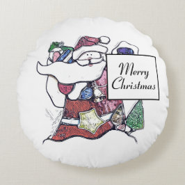 かわいいクリスマスサンタ枕丸い枕 ラウンドクッション