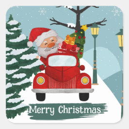 かわいいクリスマスサンタ スクエアシール