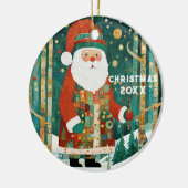 かわいいクリスマスサンタ セラミックオーナメント (左)