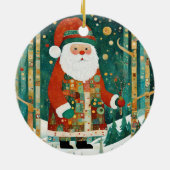 かわいいクリスマスサンタ セラミックオーナメント (裏面)