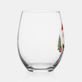 かわいいクリスマスサンタ&トナカイ ステムなしワイングラス (左)