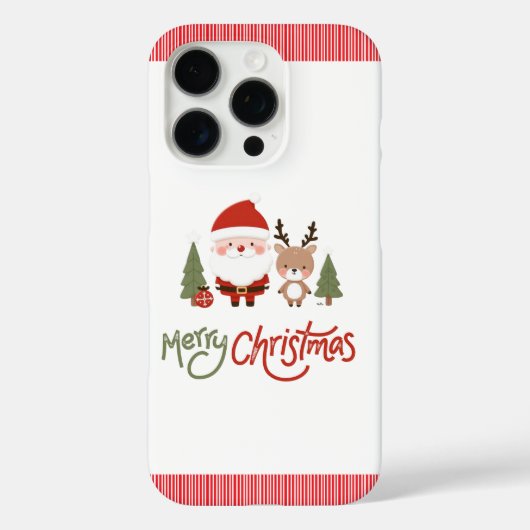 かわいいクリスマスサンタ&トナカイ Case-Mate iPhoneケース (裏面)