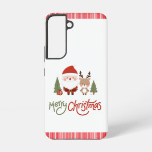 かわいいクリスマスサンタ&トナカイ SAMSUNG GALAXY S22ケース