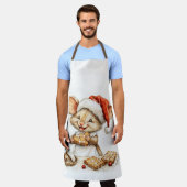 かわいいクリスマスシェフマウス エプロン (着用した状態)