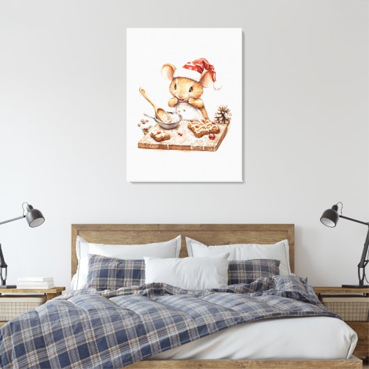 かわいいクリスマスシェフマウス キャンバスプリント (インサイチュ (寝室))