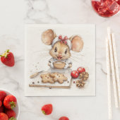 かわいいクリスマスシェフマウス スタンダードランチョンナプキン (インサイチュ)