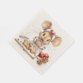 かわいいクリスマスシェフマウス スタンダードランチョンナプキン (角)