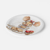 かわいいクリスマスシェフマウス ペーパープレート (アングル)