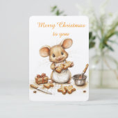 かわいいクリスマスシェフマウス 招待状 (スタンド正面)