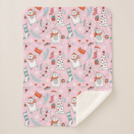 かわいいクリスマスシェルパ毛布 シェルパブランケット
