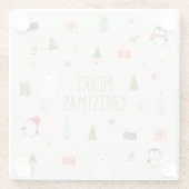 かわいいクリスマスシンボル ガラスコースター (裏面)
