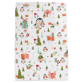 かわいいクリスマスシンボル ミディアムペーパーバッグ (裏面)